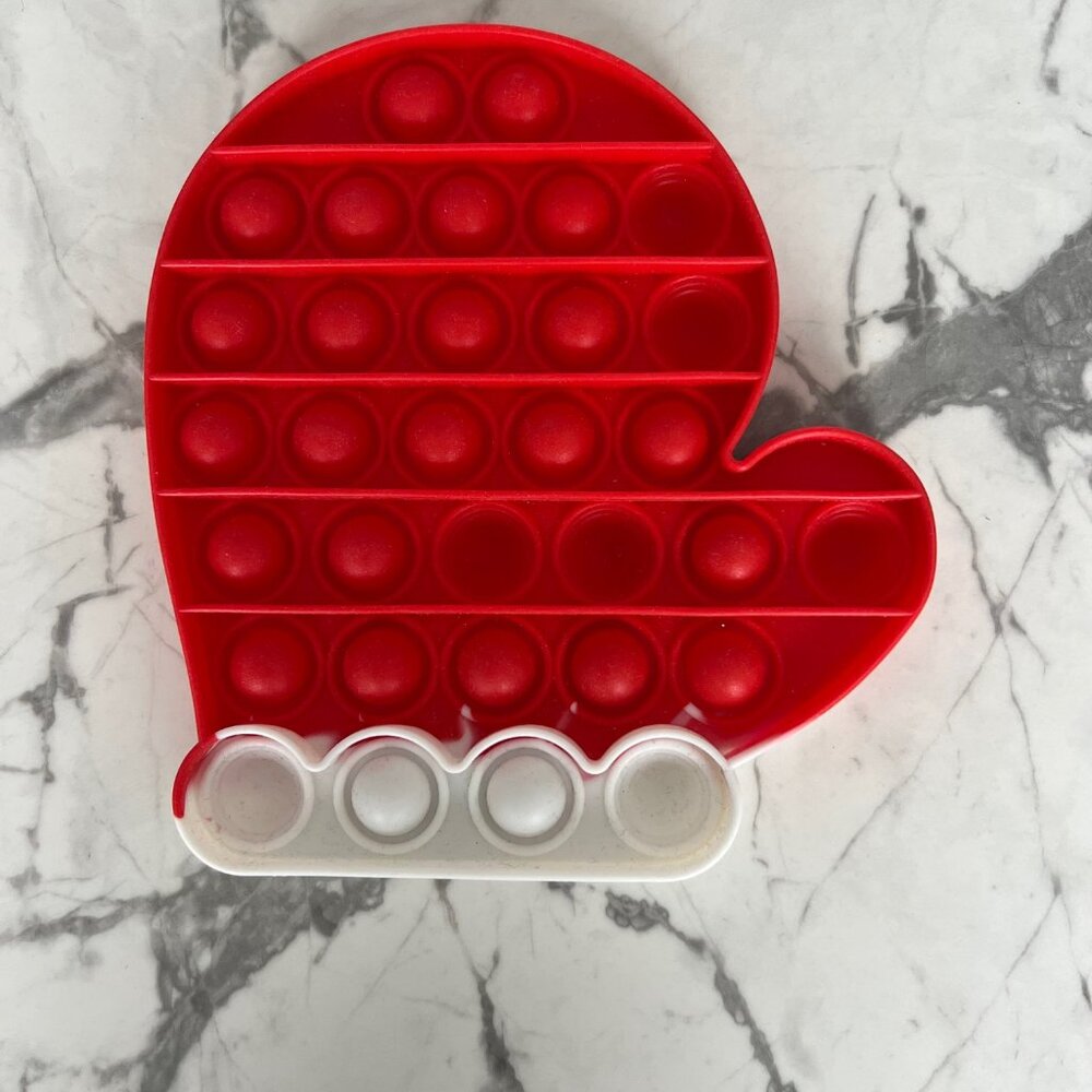 POP IT Christmas Red Mitten Push Fidget Toy w/ FREE GIFT